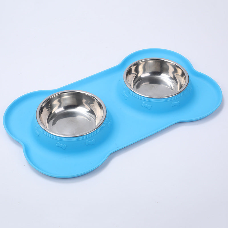 Non-Slip Silicone Pet Bowl with Removable Stainless Steel Insert
