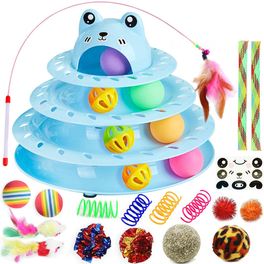 26-Piece Interactive Cat Toy Set – Teaser Balls, Feather Wand & More