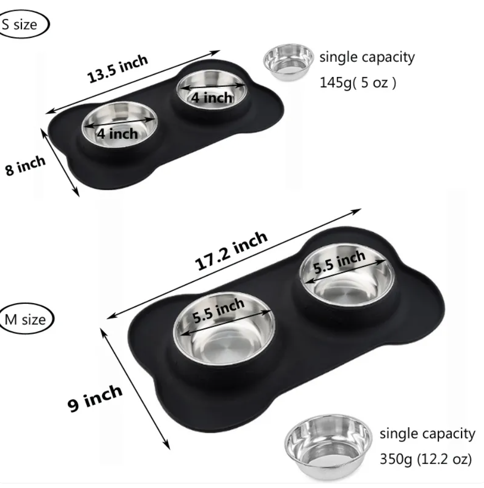 Bone-Shaped Silicone Pet Food Mat – Non-Slip Waterproof Placemat for Dogs & Cats