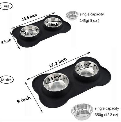 Bone-Shaped Silicone Pet Food Mat – Non-Slip Waterproof Placemat for Dogs & Cats