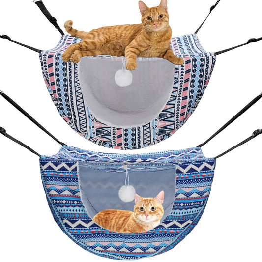Double-Layer Cat Cage Hammock – 2-Pack Plush Hanging Pet Bed