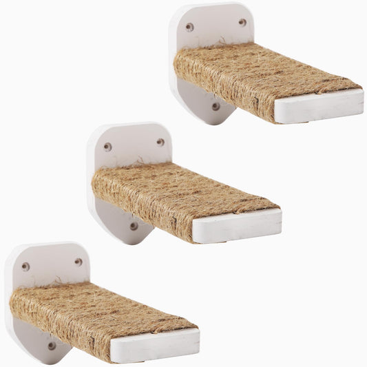 Cat Wall Shelves & Climbing Steps – 3-Piece Wall-Mounted Set with Scratching Pads