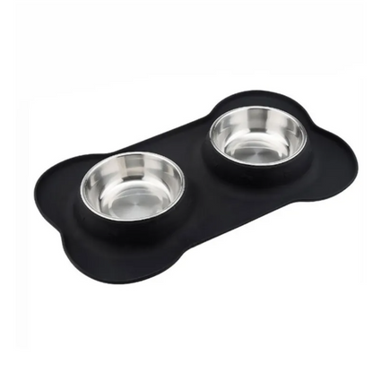 Bone-Shaped Silicone Pet Food Mat – Non-Slip Waterproof Placemat for Dogs & Cats