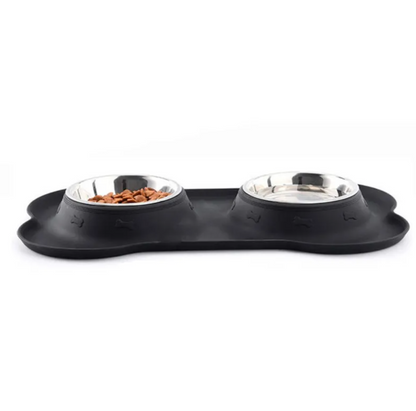 Bone-Shaped Silicone Pet Food Mat – Non-Slip Waterproof Placemat for Dogs & Cats