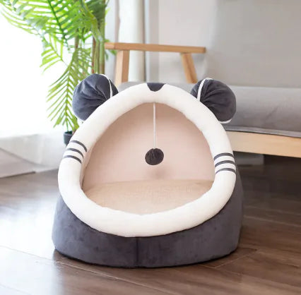 Plush Round Cat & Dog Bed – Cozy Nest Sleeping Cushion