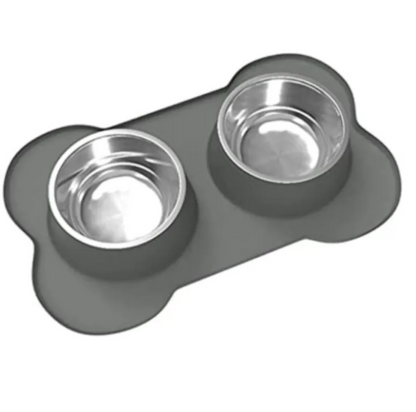 Bone-Shaped Silicone Pet Food Mat – Non-Slip Waterproof Placemat for Dogs & Cats