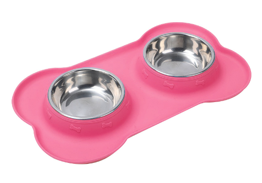 Non-Slip Silicone Pet Bowl with Removable Stainless Steel Insert