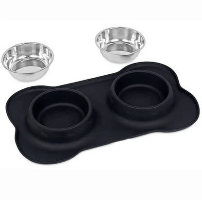 Bone-Shaped Silicone Pet Food Mat – Non-Slip Waterproof Placemat for Dogs & Cats