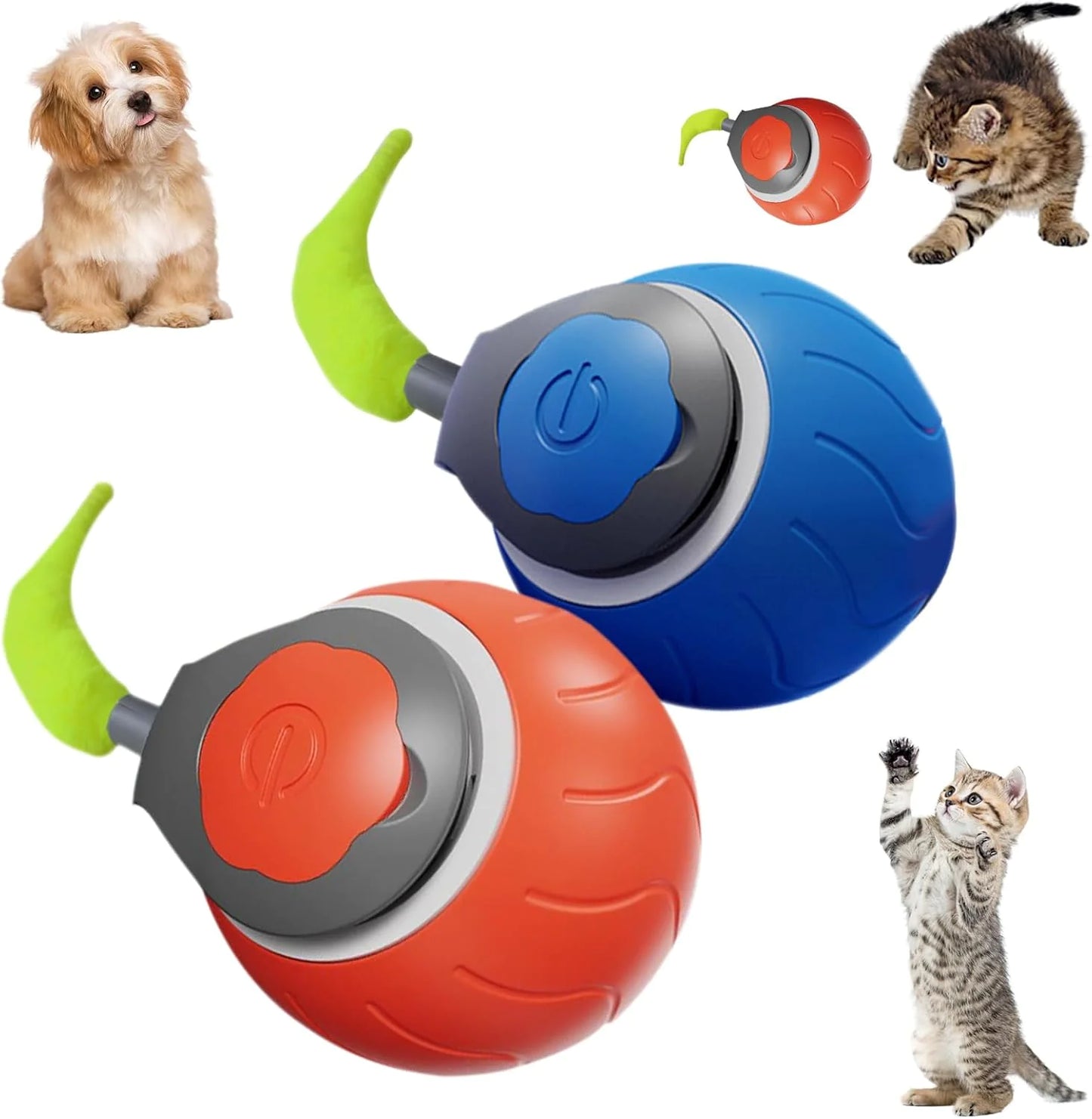Speedy Whisker Cat Toy, Interactive Motion Toy for Cats, USB Rechargeable Cat Ball
