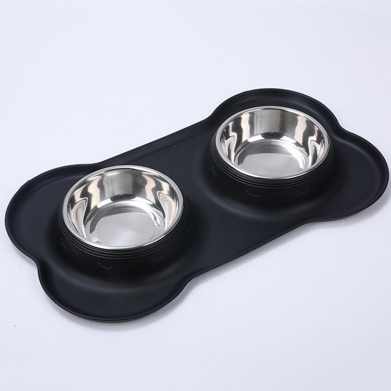 Non-Slip Silicone Pet Bowl with Removable Stainless Steel Insert