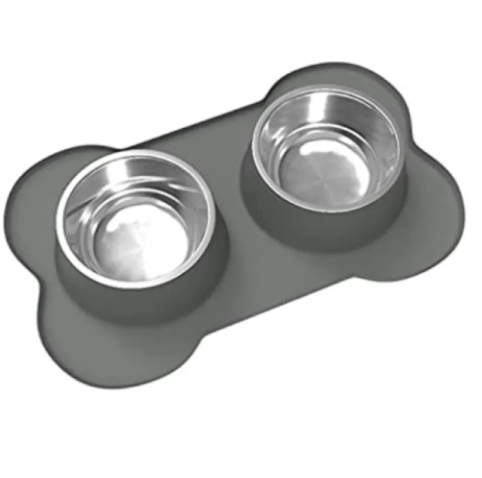 Bone-Shaped Silicone Pet Food Mat – Non-Slip Waterproof Placemat for Dogs & Cats