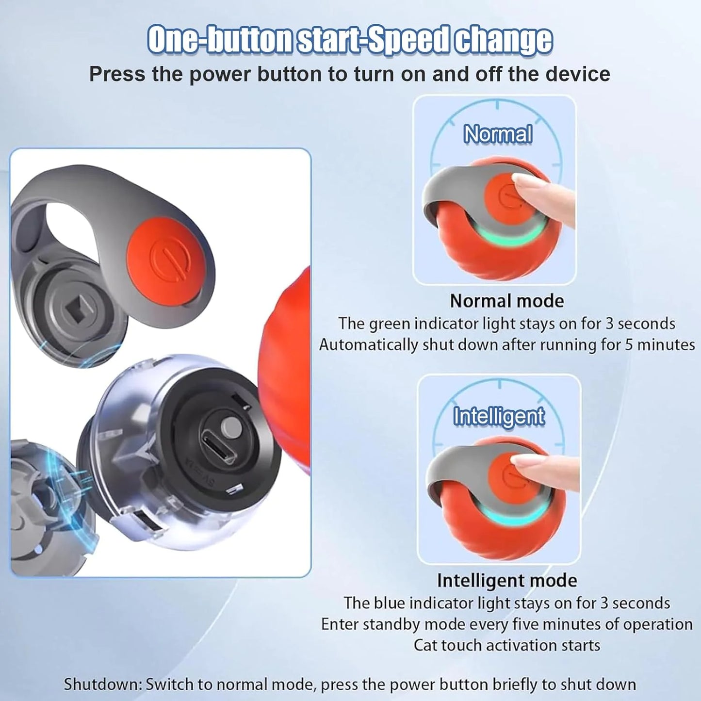 Speedy Whisker Cat Toy, Interactive Motion Toy for Cats, USB Rechargeable Cat Ball