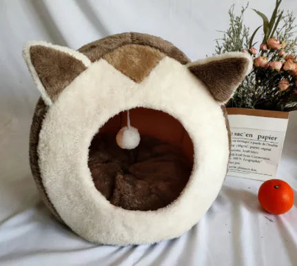 Plush Round Cat & Dog Bed – Cozy Nest Sleeping Cushion