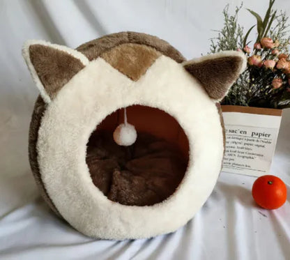 Plush Round Cat & Dog Bed – Cozy Nest Sleeping Cushion